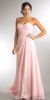 Strapless Pleated Overlap Bust Long Bridesmaid Dress in Blush